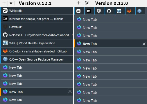 Visual comparision between version 0.13.0 and 0.12.1